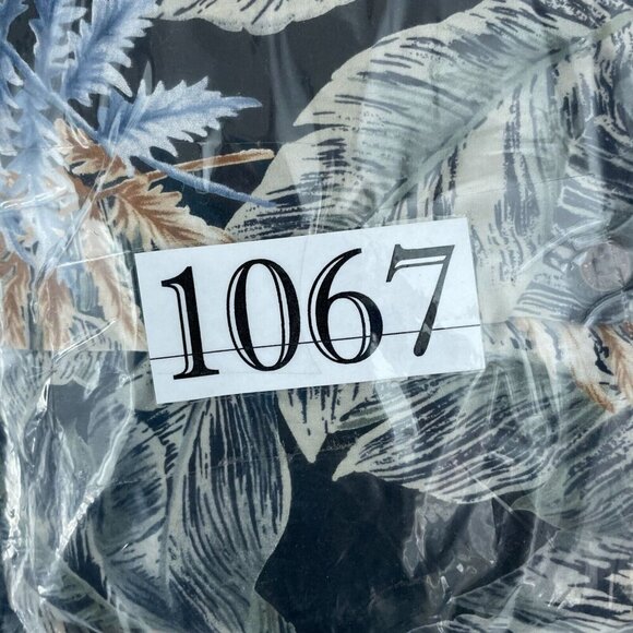 RJC Mens Hawaiian Shirt 2XL Black & Blue Tropical  Short Sleeve Button-Up 1067 - Picture 6 of 7